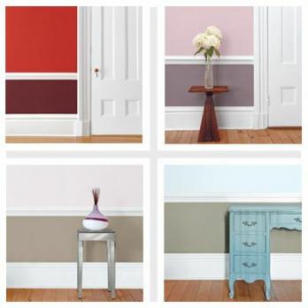 Quattro schemi di pittura per stanze bicolore