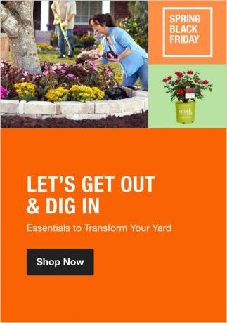 Centrum ogrodnicze przy logo Home Depot