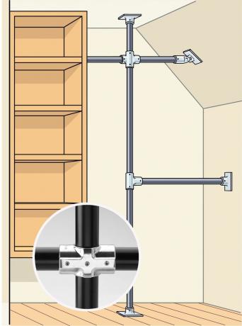 Triki in orodja za omare DIY: Industrijske cevi, z zasukom za prenovo vaše spalne omare