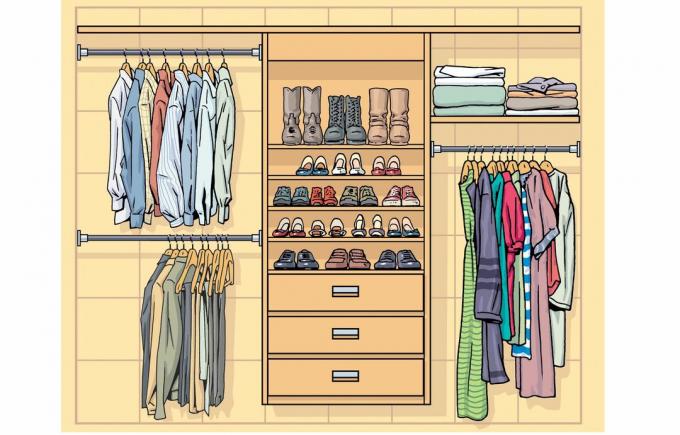 estimaciones de dimensiones para rehacer el armario de su dormitorio