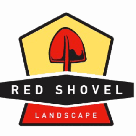 Червона лопата ландшафтний логотип