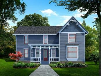 Photoshop Redo: Coloring Inside the Lines of a Folk Victorian Farmhouse