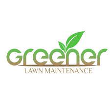 Logotipo de manutenção de gramado mais verde