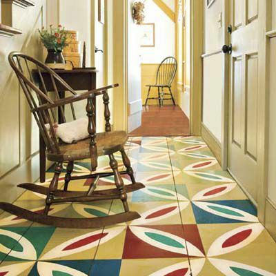 Predsoblje s višebojnom dekorativnom bojom na podovima. 
