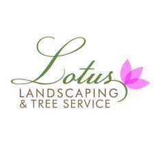 Logo d'aménagement paysager et d'arbres Lotus