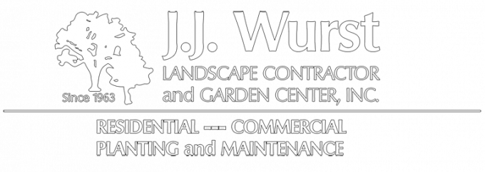 J J Wurst 조경 계약자 및 가든 센터 로고