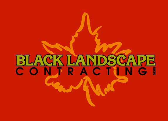 Logotipo de contratação de paisagem preta